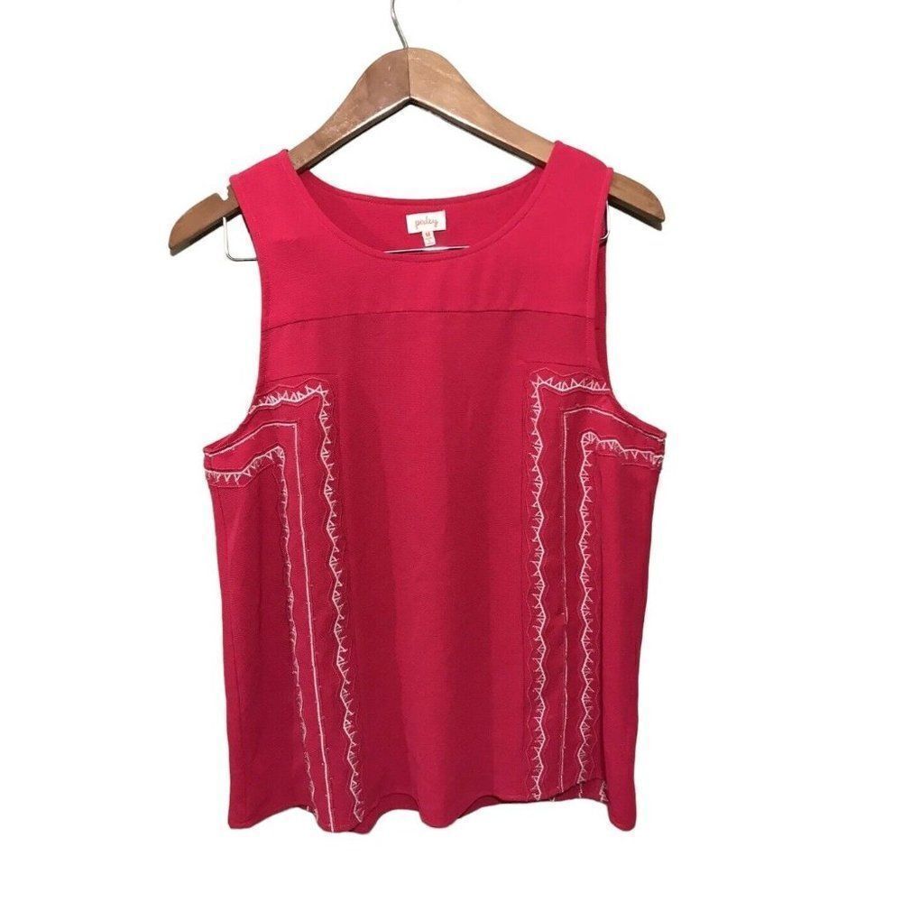 Pixley Stitch Fix Sleeveless Tunic‎ Crepe Subtle Embroidered Beading Size M Pink